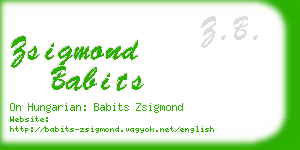 zsigmond babits business card